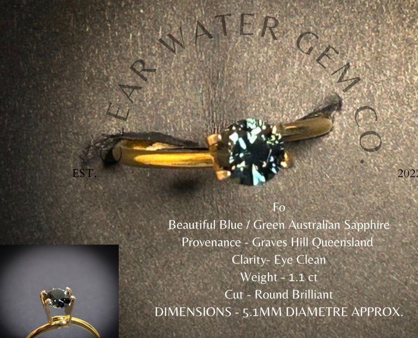 Stunning Teal Sapphire 1.1ct