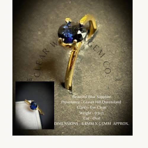 Beautiful Blue 0.9ct Sapphire