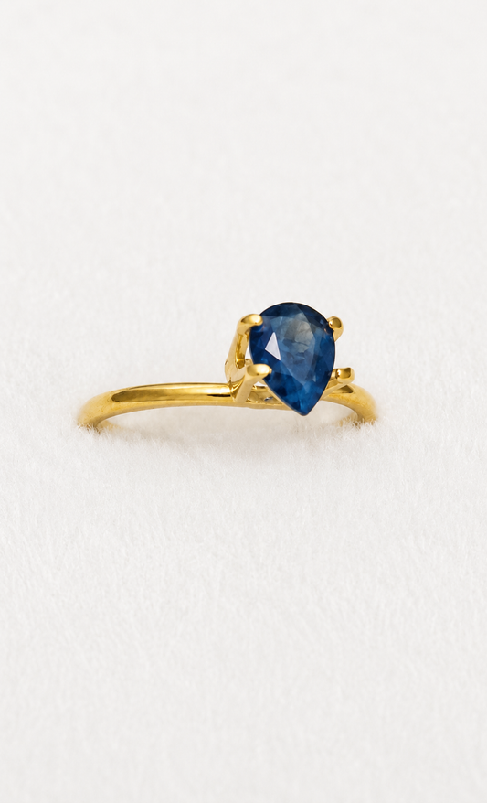 Deep Blue Teardrop Sapphire 1.3ct