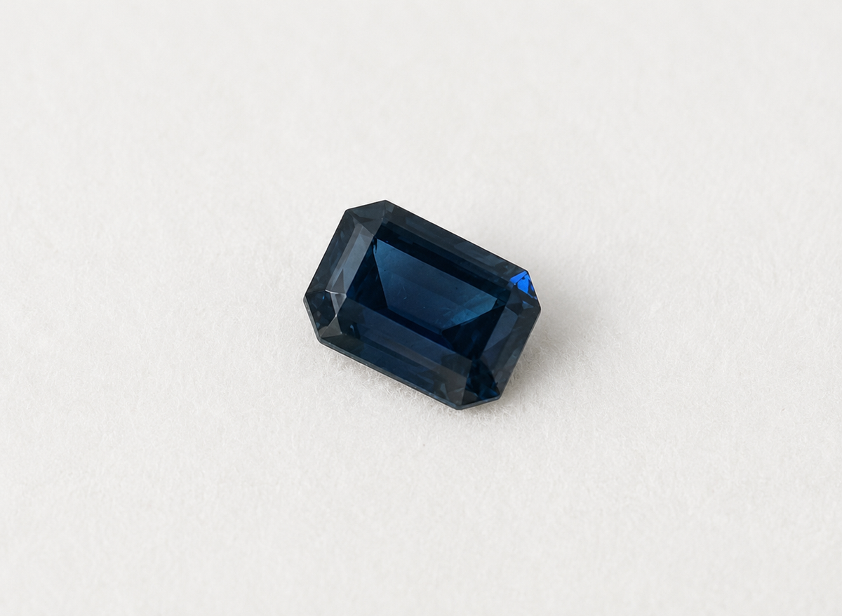 Emerald-cut sapphire (rectangular step cut with cut corners)1.6ct