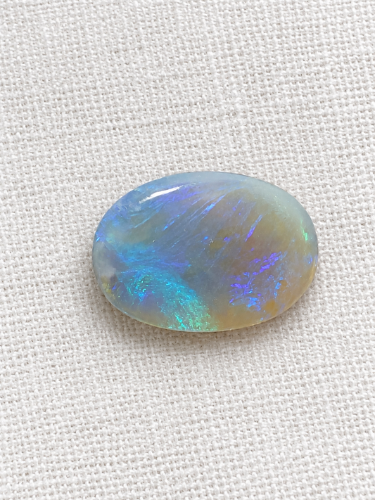 Pale Blue on White 6.3cts Lightning Ridge Opal